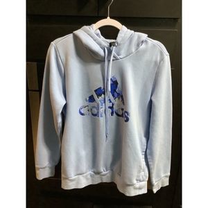 Adidas Light Blue Hooded Sweatshirt Sz Large